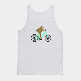 Sloth Riding a Mint Bicycle Tank Top